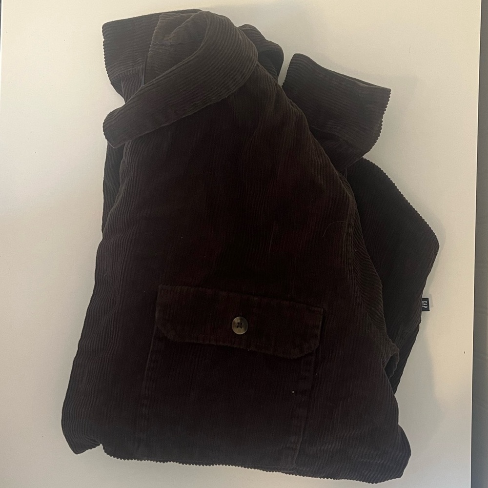 GAP Men's Dark Brown Button Down Corduroy (XL)